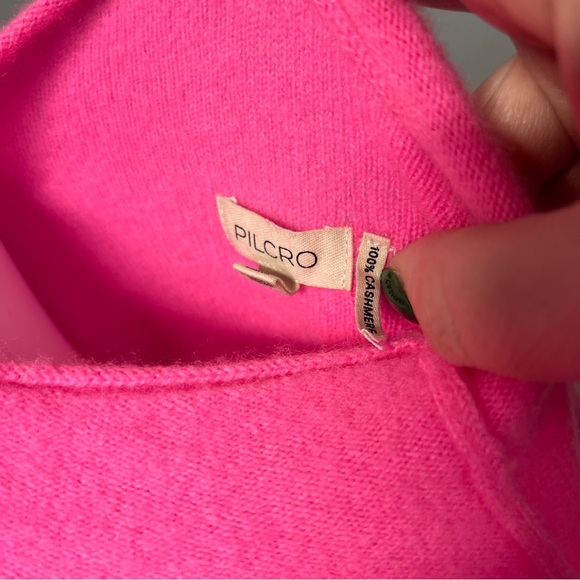 Anthropologie Pilcro the Alani Cashmere Mock Neck Sweater Bright Pink Size XL - Picture 4 of 10